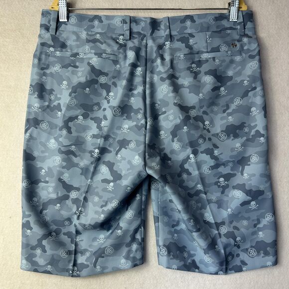 G/FORE Shorts Mens 35 Blue Camo Skull Athletic Golf Performance Stretch Summer - Picture 1 of 11